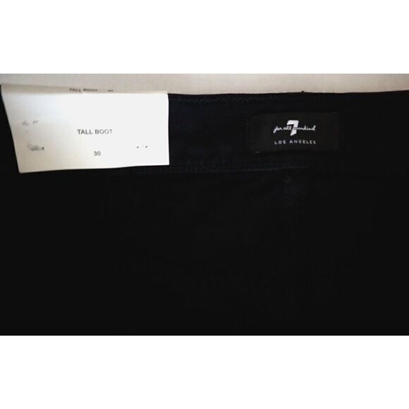 7 For All Mankind Women's Sz 30 Black Distressed Tall Bootcut Denim Jeans - Picture 4 of 11